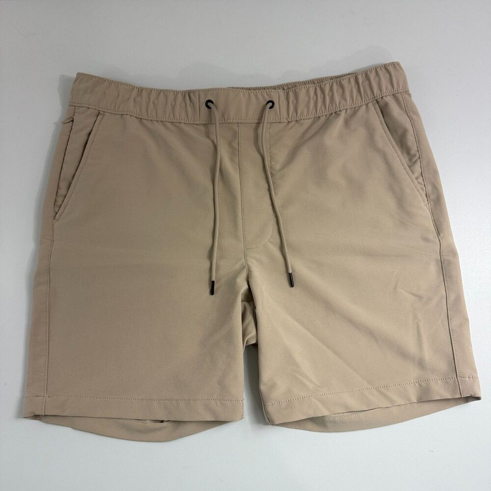 Goodfellow & Co Mens Large Khaki Performance Shorts Stretch Drawstring